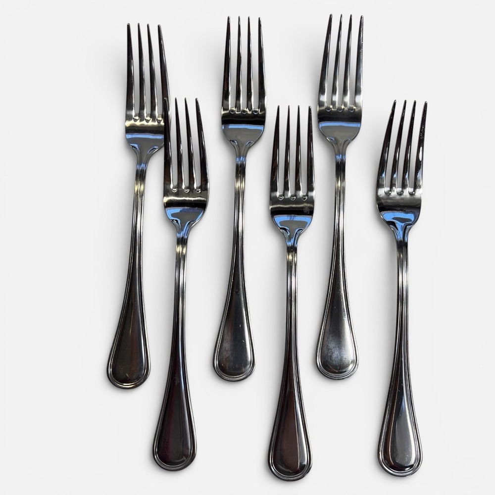 Oneida Tress Hollis 6 Stainless Dinner Forks - Flatware Glossy Replacement *see